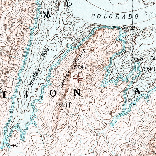 Topographic Map of Center Point, AZ