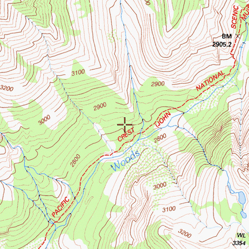Topographic Map of White Fork, CA