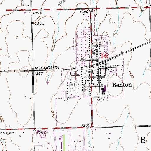 Topographic Map of Freedom Bible Fellowship Church, KS