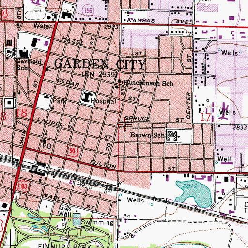Topographic Map of Fellowship Baptist Church, KS