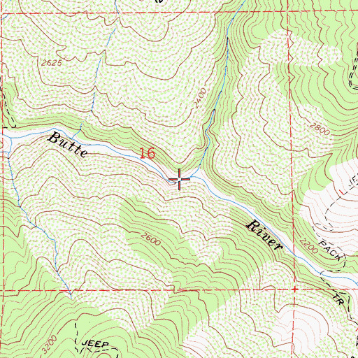 Topographic Map of White Hawk Creek, CA