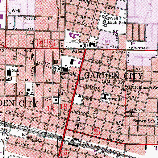 Topographic Map of Saint Thomas Episcopal Church, KS