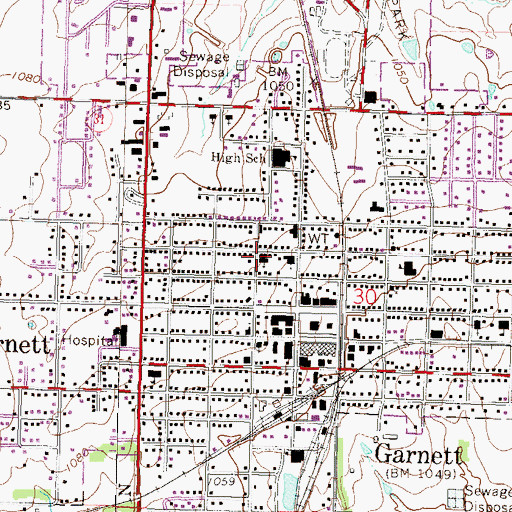 Topographic Map of First Christian Church, KS