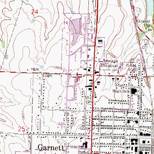 Topographic Map of Trinity Lutheran Church, KS