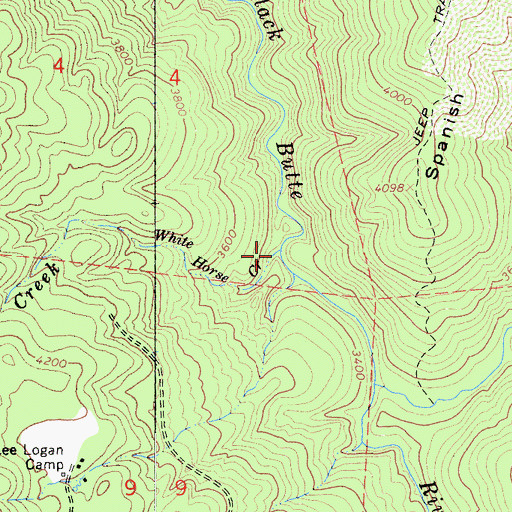 Topographic Map of White Horse Creek, CA