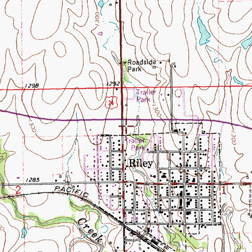 Topographic Map of Crossroads Baptist Mission Church, KS