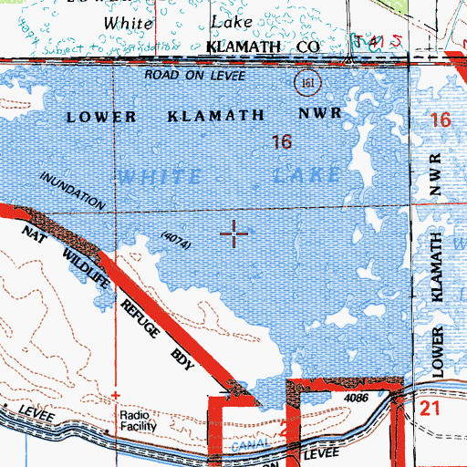 Topographic Map of White Lake, CA