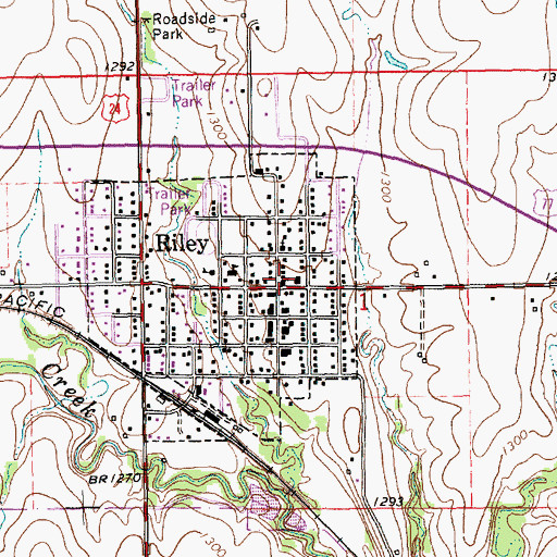 Topographic Map of Riley First Presbyterian Church, KS