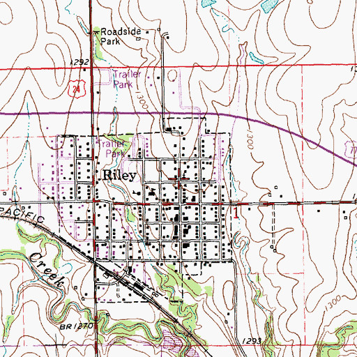 Topographic Map of Riley United Methodist Church, KS