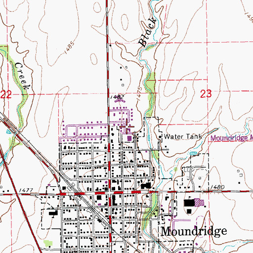 Topographic Map of Gospel Mennonite Church, KS