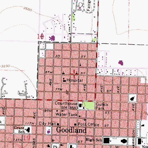 Topographic Map of Bible Baptist Church, KS