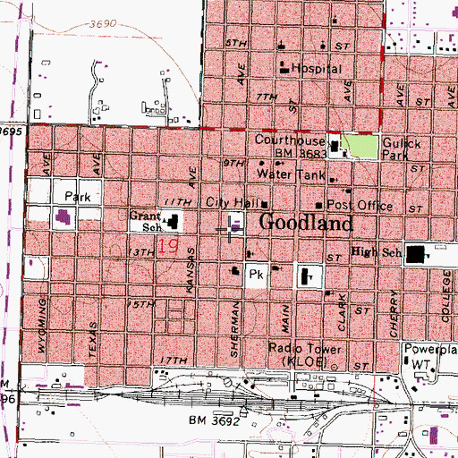 Topographic Map of First United Methodist Church, KS