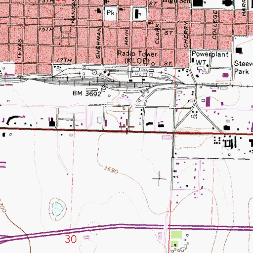 Topographic Map of Harvest Evangelical Free Church, KS
