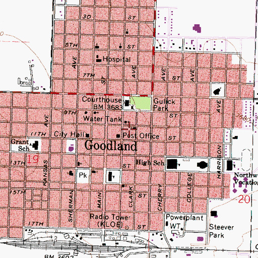 Topographic Map of Word of Life Foursquare Church, KS
