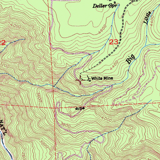 Topographic Map of White Mine, CA