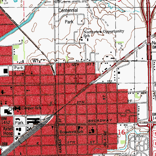 Topographic Map of Hall's Chapel African Methodist Episcopal Church, KS