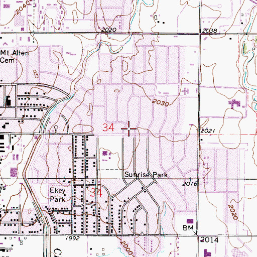 Topographic Map of New Life Center Assembly of God Church, KS