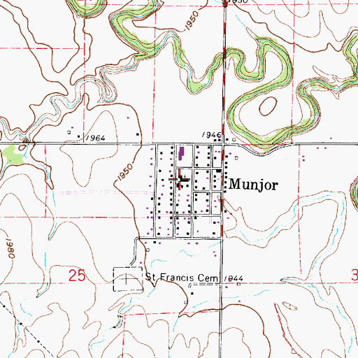 Topographic Map of Saint Francis of Assisi Catholic Church, KS