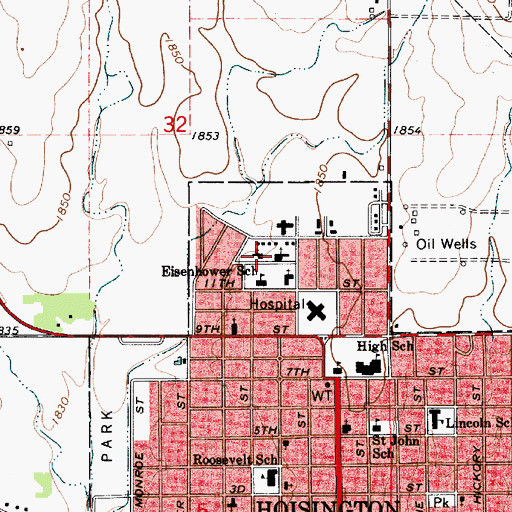 Topographic Map of New Life Baptist Church, KS