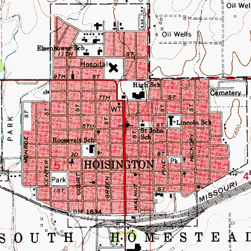 Topographic Map of Saint John the Evangelist Catholic Church, KS