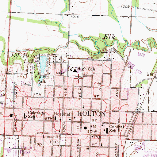 Topographic Map of Bethany Baptist Church, KS