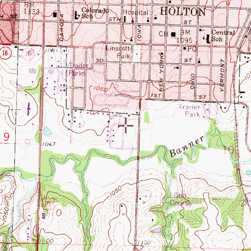Topographic Map of First Baptist Church, KS
