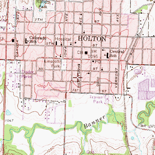 Topographic Map of Holton Church of the Nazarene, KS