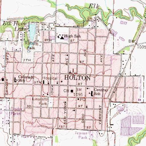 Topographic Map of Word of Encouragement Family Church, KS