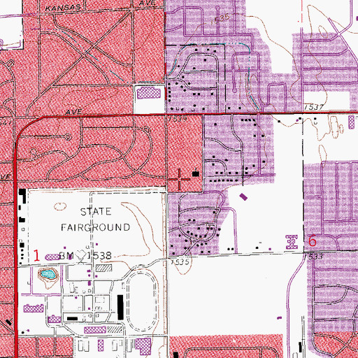 Topographic Map of Holy Cross Catholic Church, KS