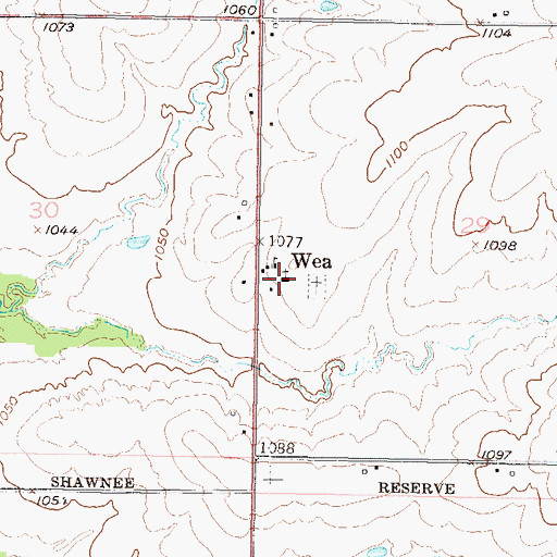 Topographic Map of Queen of the Holy Rosary Catholic Church, KS