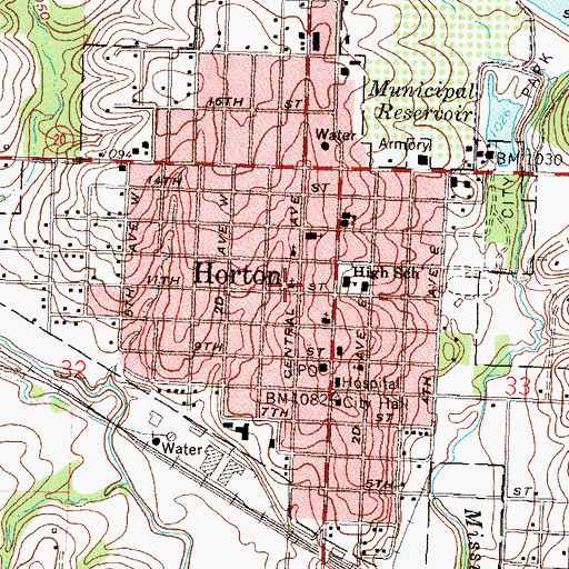 Topographic Map of First Baptist Church, KS