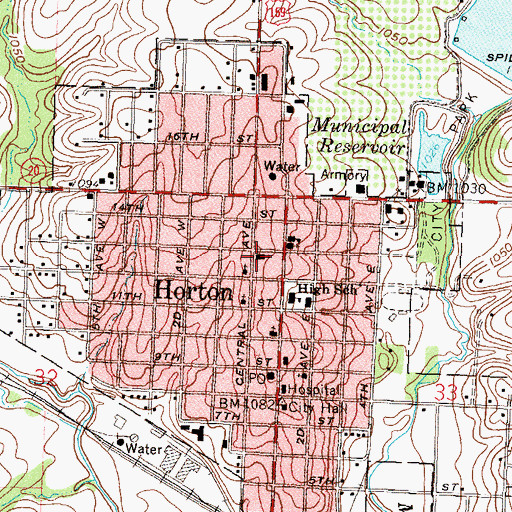 Topographic Map of First Christian Church, KS