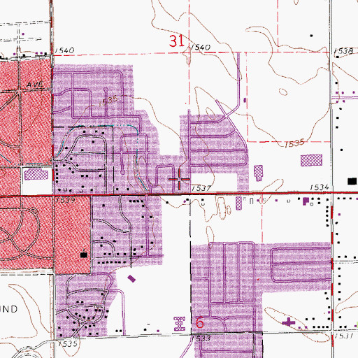 Topographic Map of Faith United Methodist Church, KS