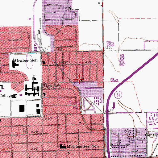 Topographic Map of Hutchinson Friends Church, KS