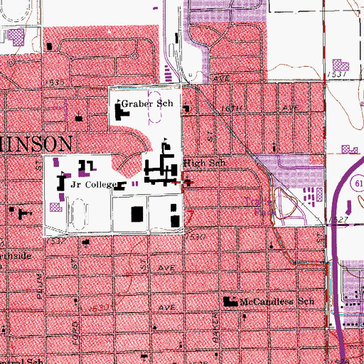 Topographic Map of Hutchinson Seventh Day Adventist Church, KS