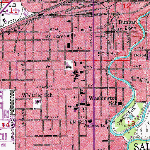 Topographic Map of Heartland Worship Center Assembly of God Church, KS