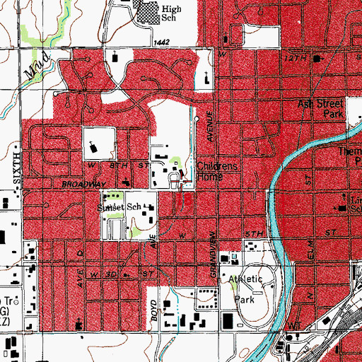 Topographic Map of Church of Christ, KS