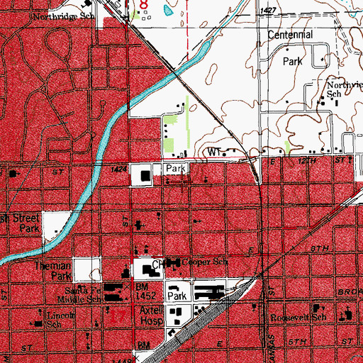 Topographic Map of Faith Temple Church of God in Christ, KS
