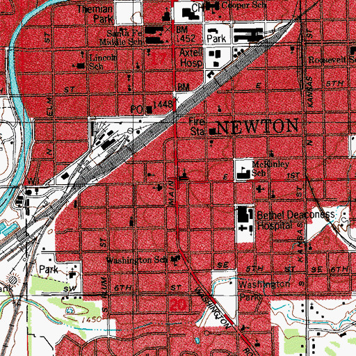 Topographic Map of First Christian Church, KS