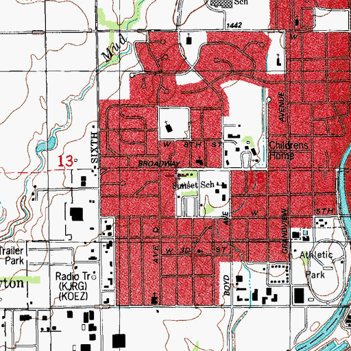 Topographic Map of First Church of God, KS