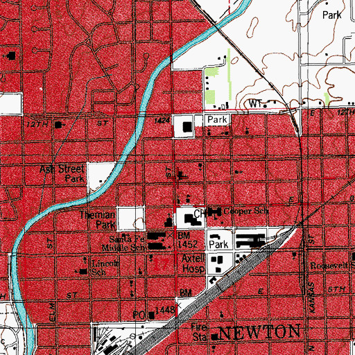 Topographic Map of First Church of the Nazarene, KS