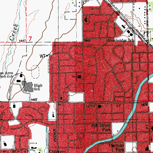 Topographic Map of Immanuel Baptist Church, KS