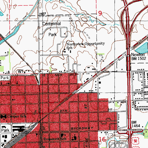 Topographic Map of People's Bible Baptist Church, KS