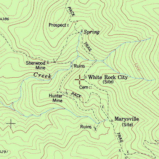 Topographic Map of White Rock City, CA