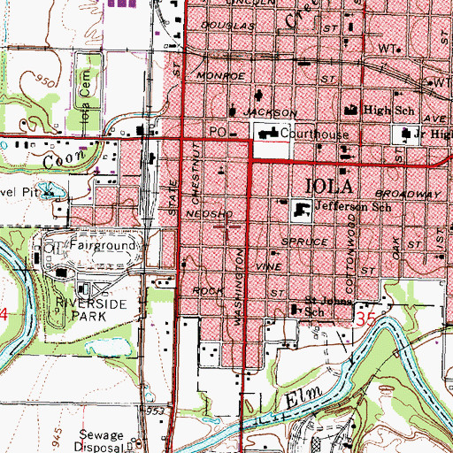 Topographic Map of Harvest Baptist Church, KS
