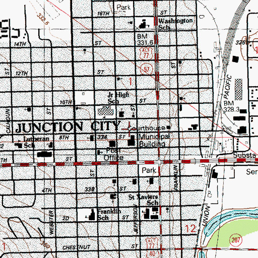 Topographic Map of First United Methodist Church, KS