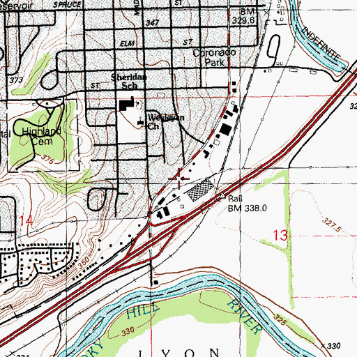 Topographic Map of Junction City Church of the Nazarene, KS