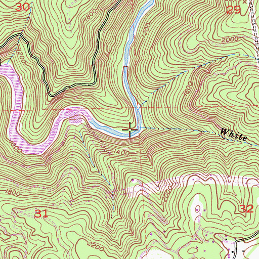 Topographic Map of White Rock Creek, CA