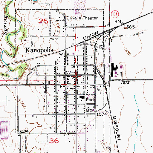 Topographic Map of Saint Ignatius Catholic Church, KS