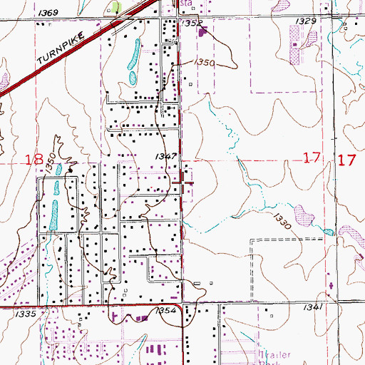 Topographic Map of Andover Church of Christ, KS